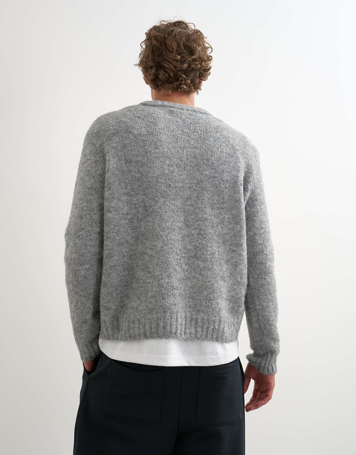 Topman relaxed fit loose knit jumper in light grey