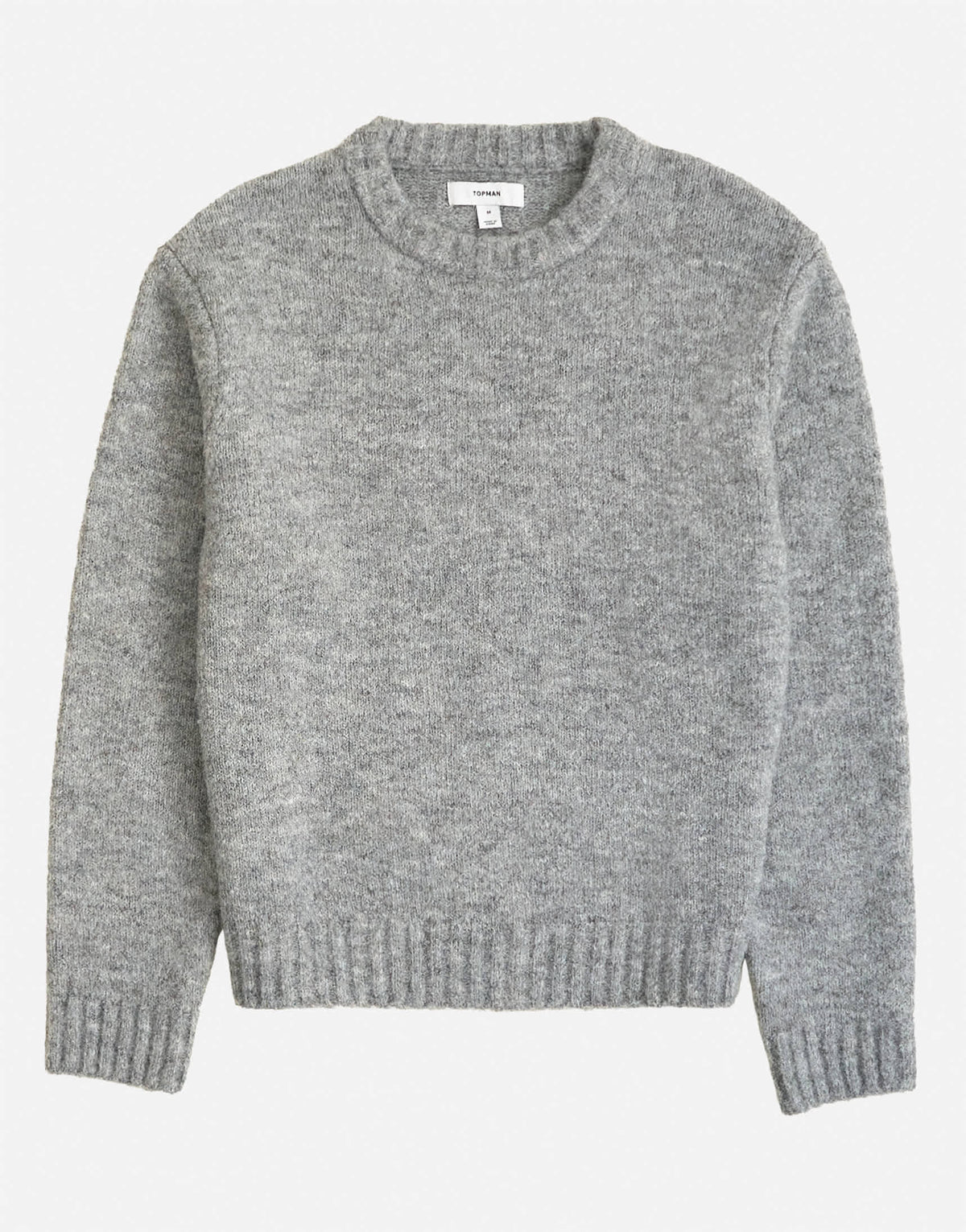 Topman relaxed fit loose knit jumper in light grey
