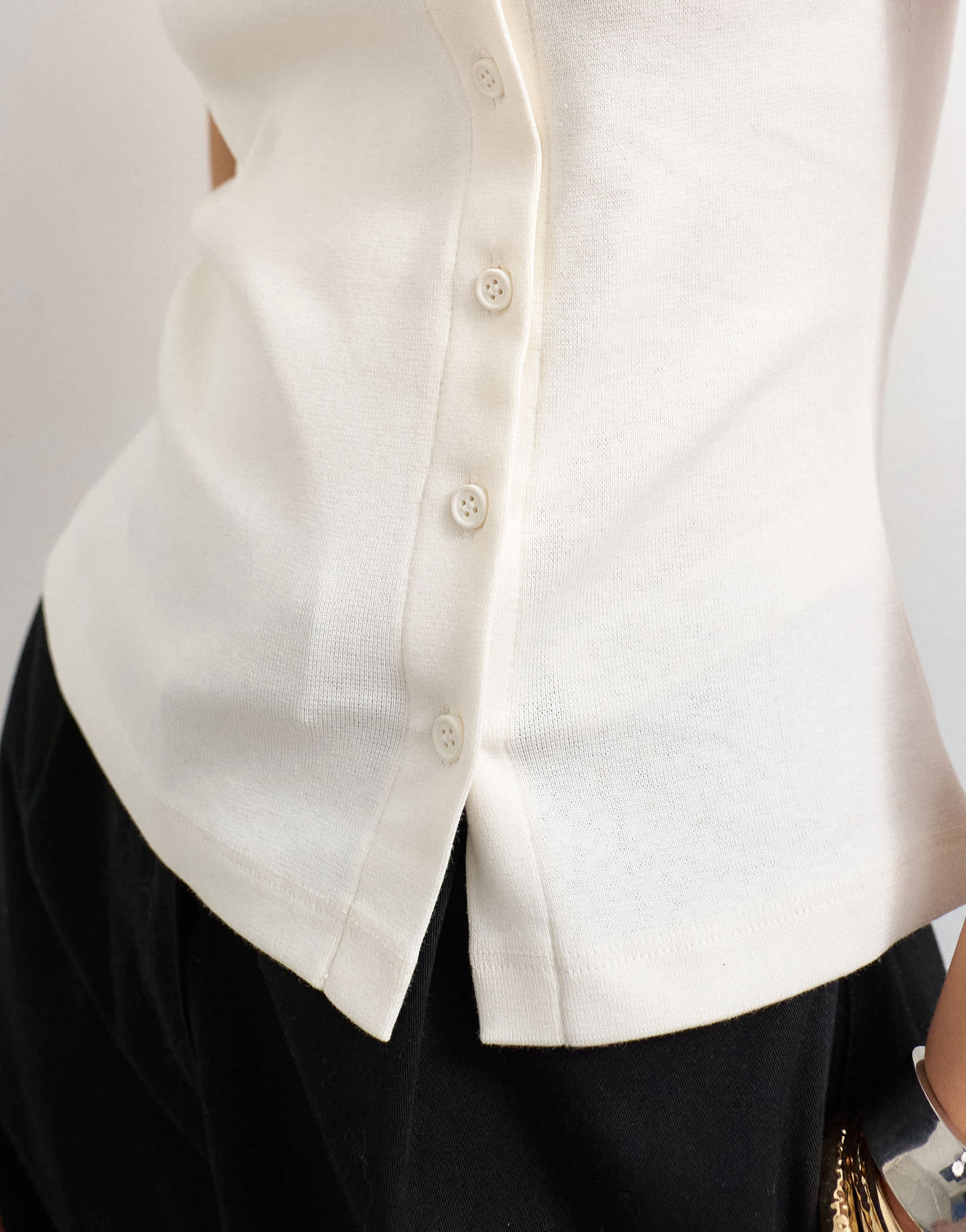 Topshop button through vest in ivory