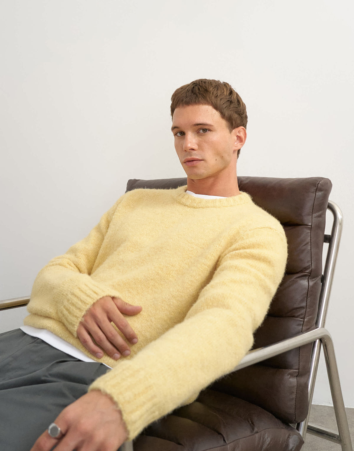 Topman relaxed fit loose knit jumper in yellow