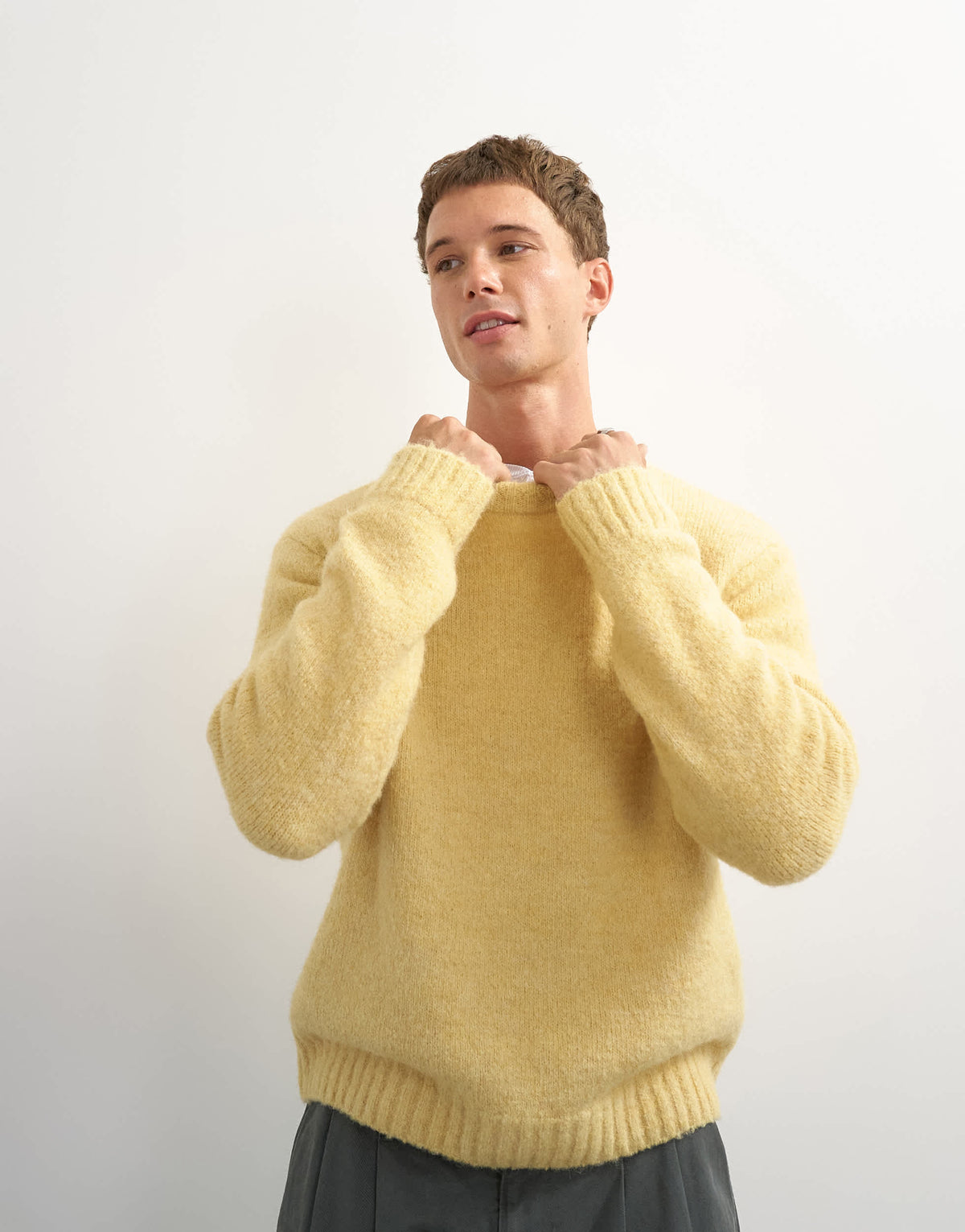 Topman relaxed fit loose knit jumper in yellow
