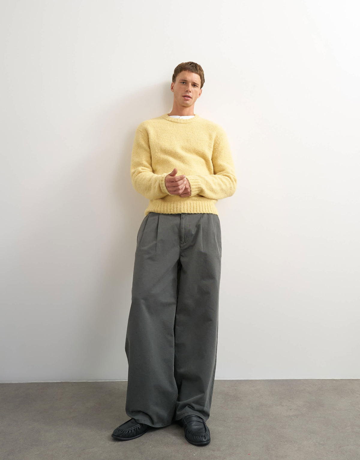 Topman relaxed fit loose knit jumper in yellow