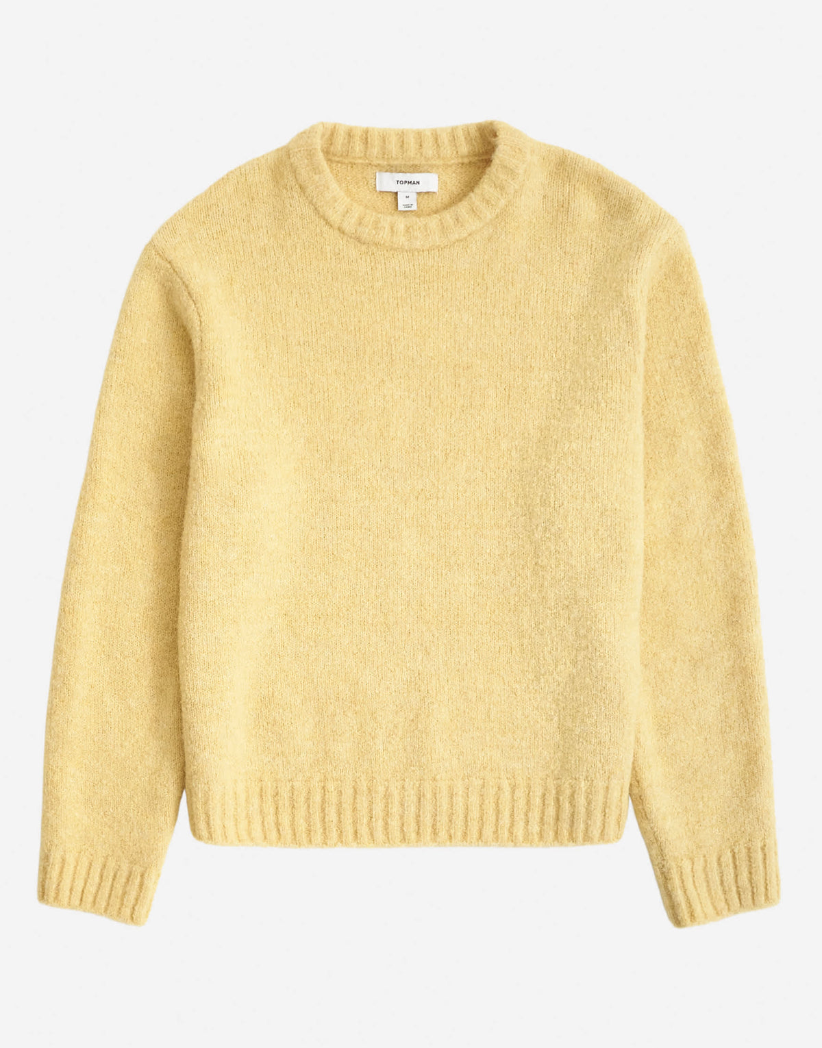 Topman relaxed fit loose knit jumper in yellow