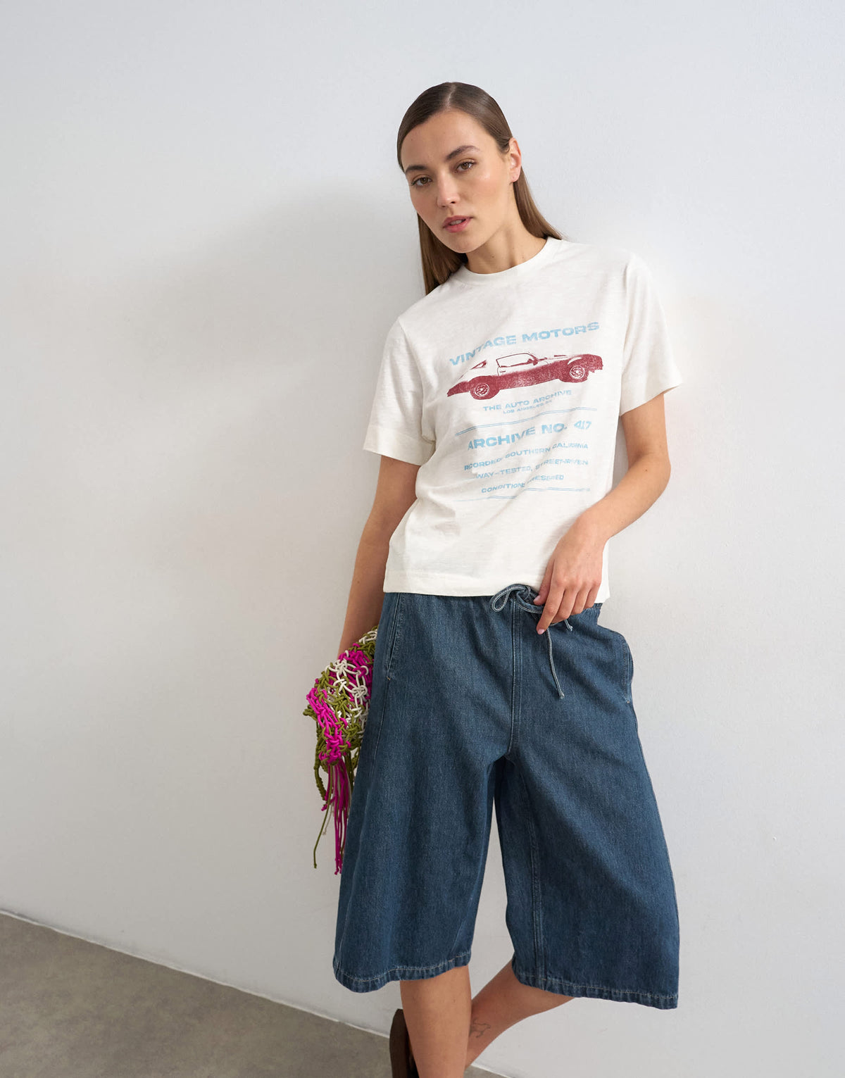 Topshop 'Vintage Motor' graphic tee in white