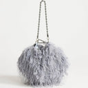 Topshop Juliet small fringe grab bag in grey