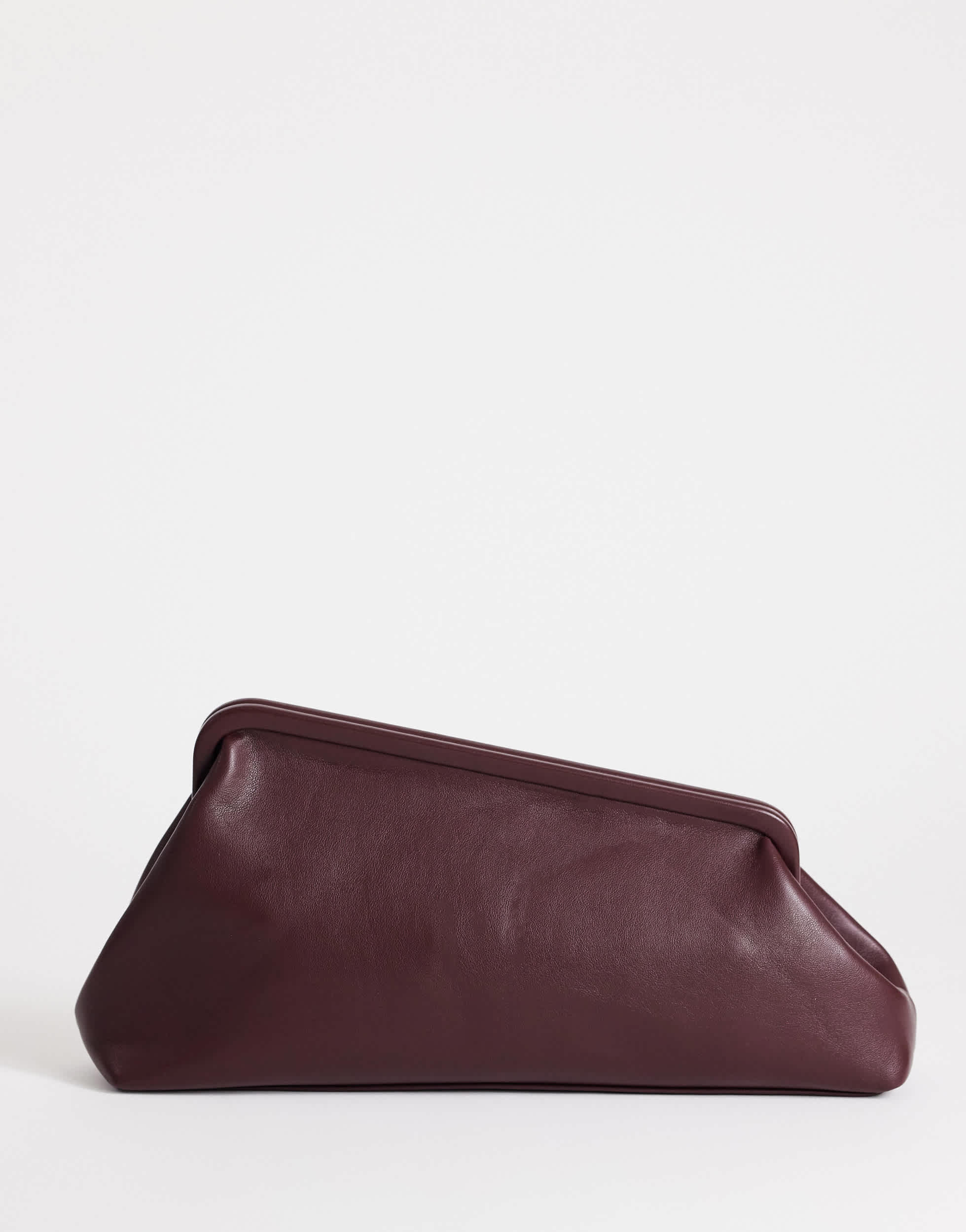 Topshop Anna medium angular clutch bag in aubergine