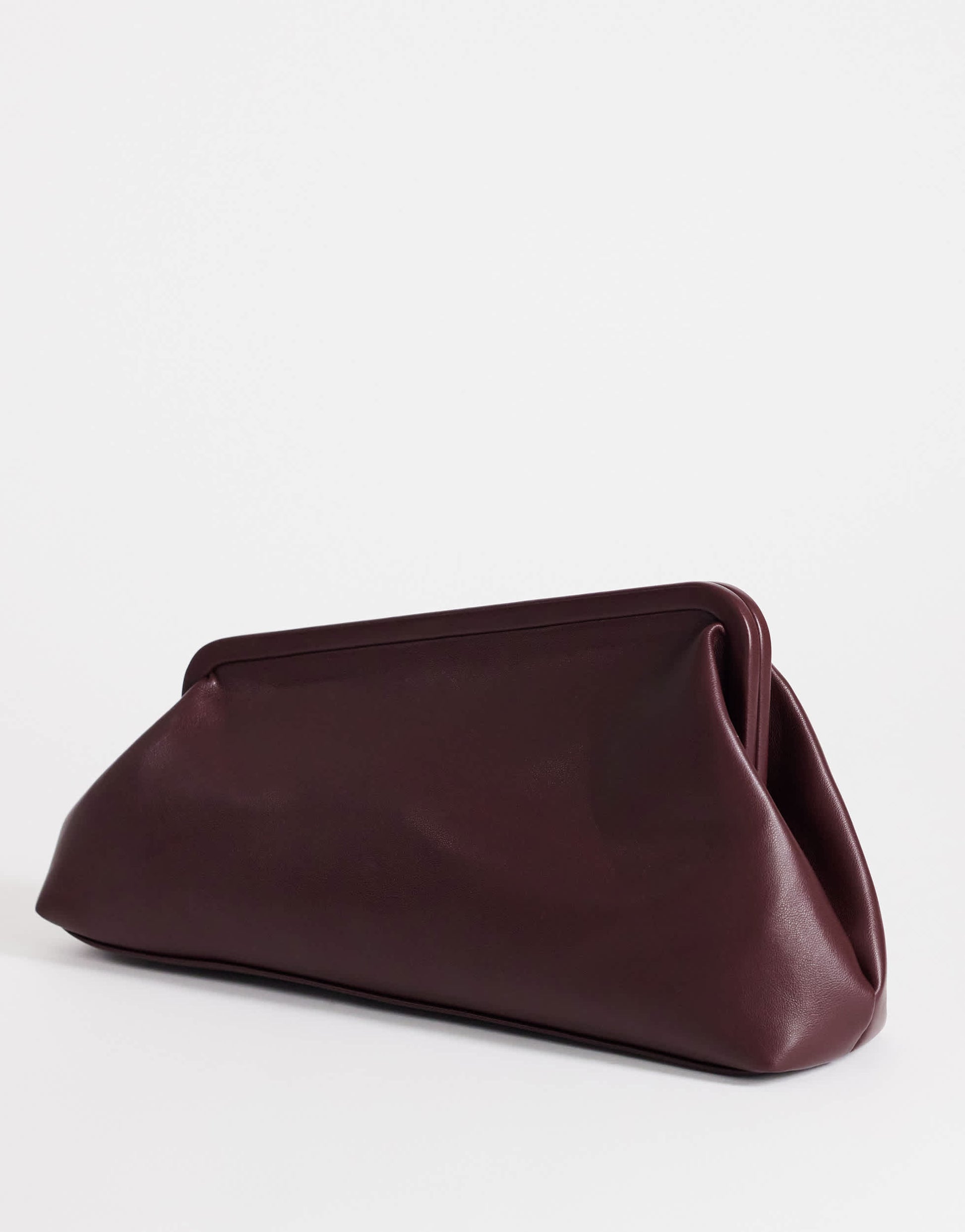 Topshop Anna medium angular clutch bag in aubergine