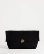 Topshop Gaia oversized suedette clutch bag with hardware in black