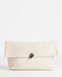Topshop Gaia oversized suedette clutch bag with hardware in beige