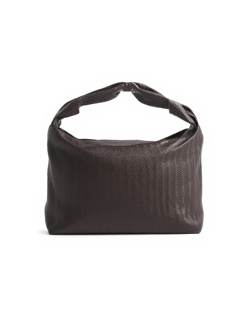 Topshop Savan woven small shoulder bag in chocolate
