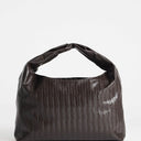 Topshop Savan woven small shoulder bag in chocolate