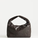 Topshop Savan woven small shoulder bag in chocolate