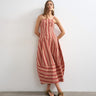 Robe longue style baril en jean à rayures rouges Topshop