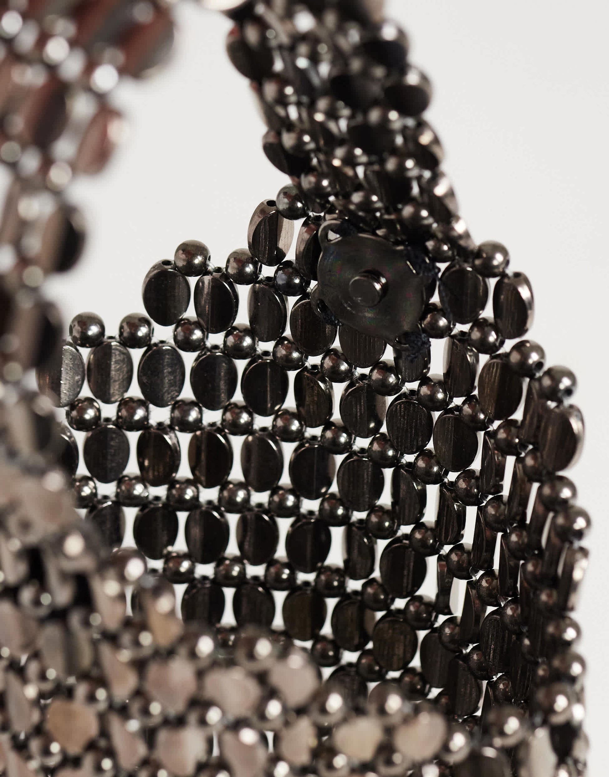 Topshop Junoe small beaded wristlet grab bag in pewter