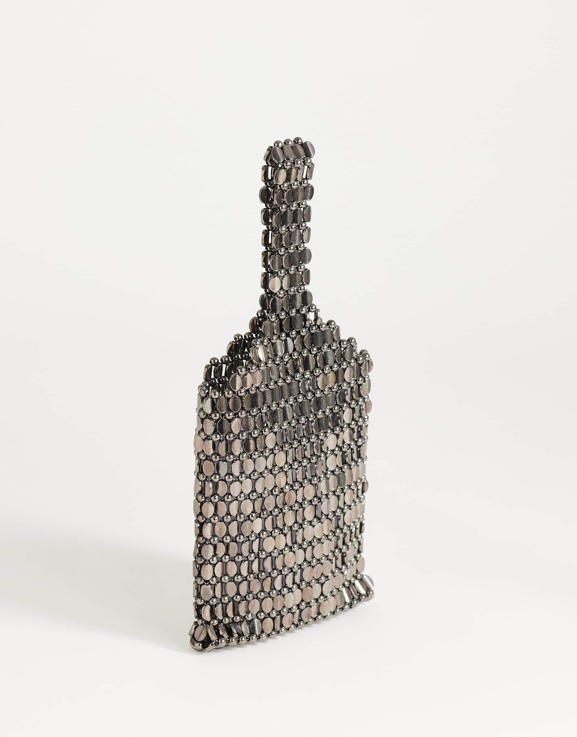 Topshop Junoe small beaded wristlet grab bag in pewter