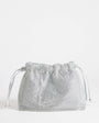 Topshop Seleena small diamante drawstring clutch bag in silver