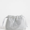 Topshop Seleena small diamante drawstring clutch bag in silver