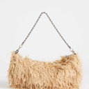 Topshop Juliet small fringe grab bag in champagne