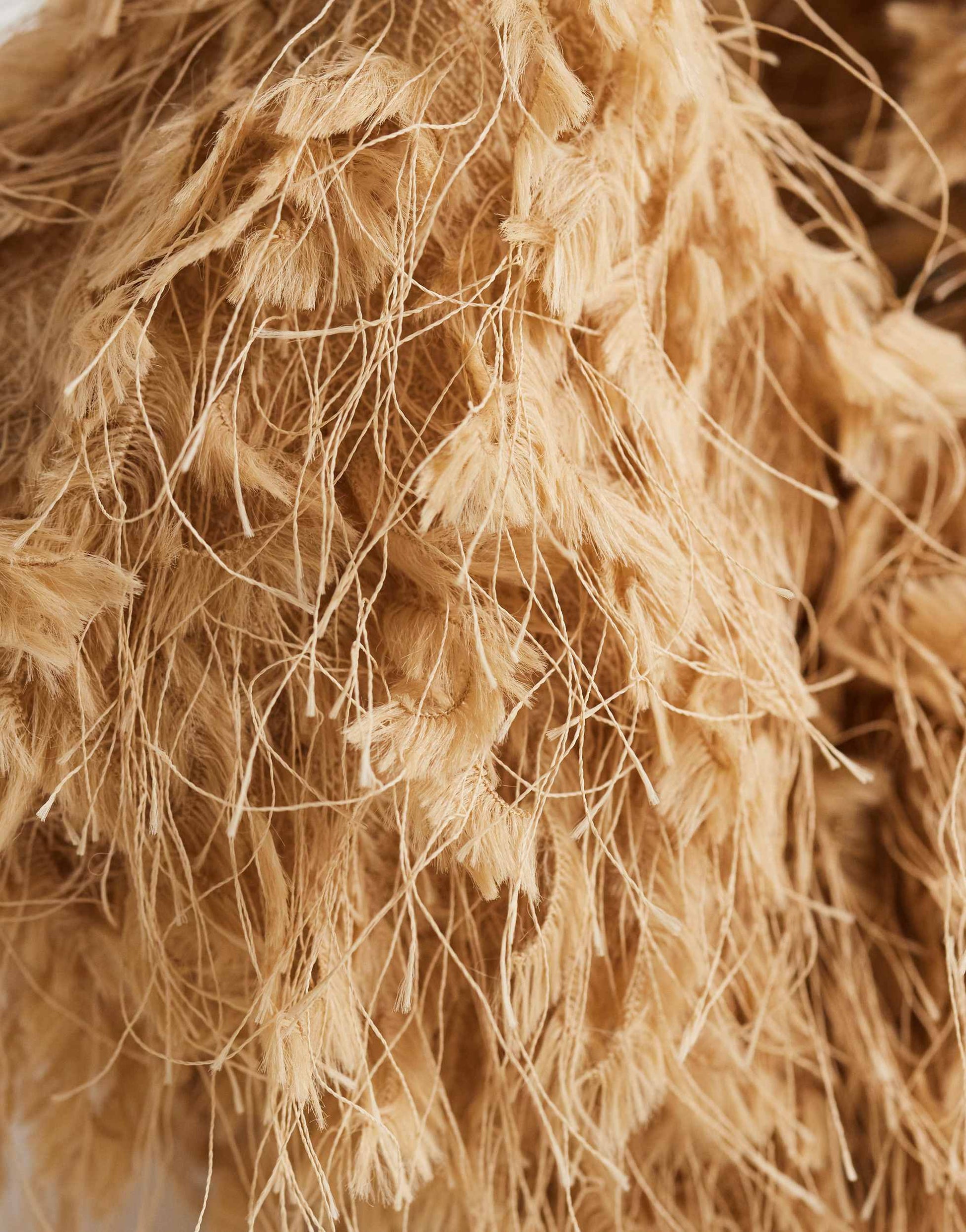 Topshop Juliet small fringe grab bag in champagne