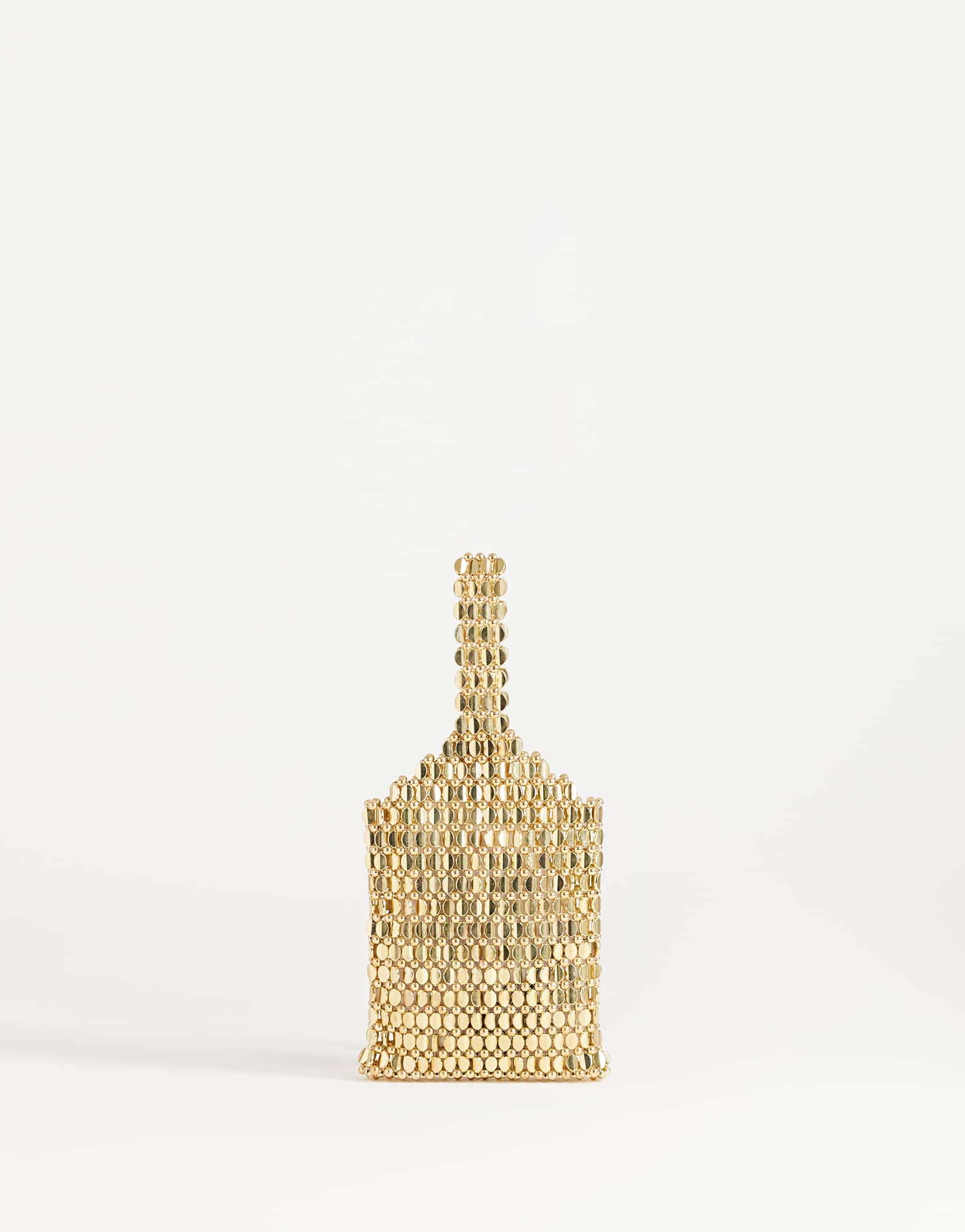 Topshop Junoe small beaded wristlet grab bag in gold