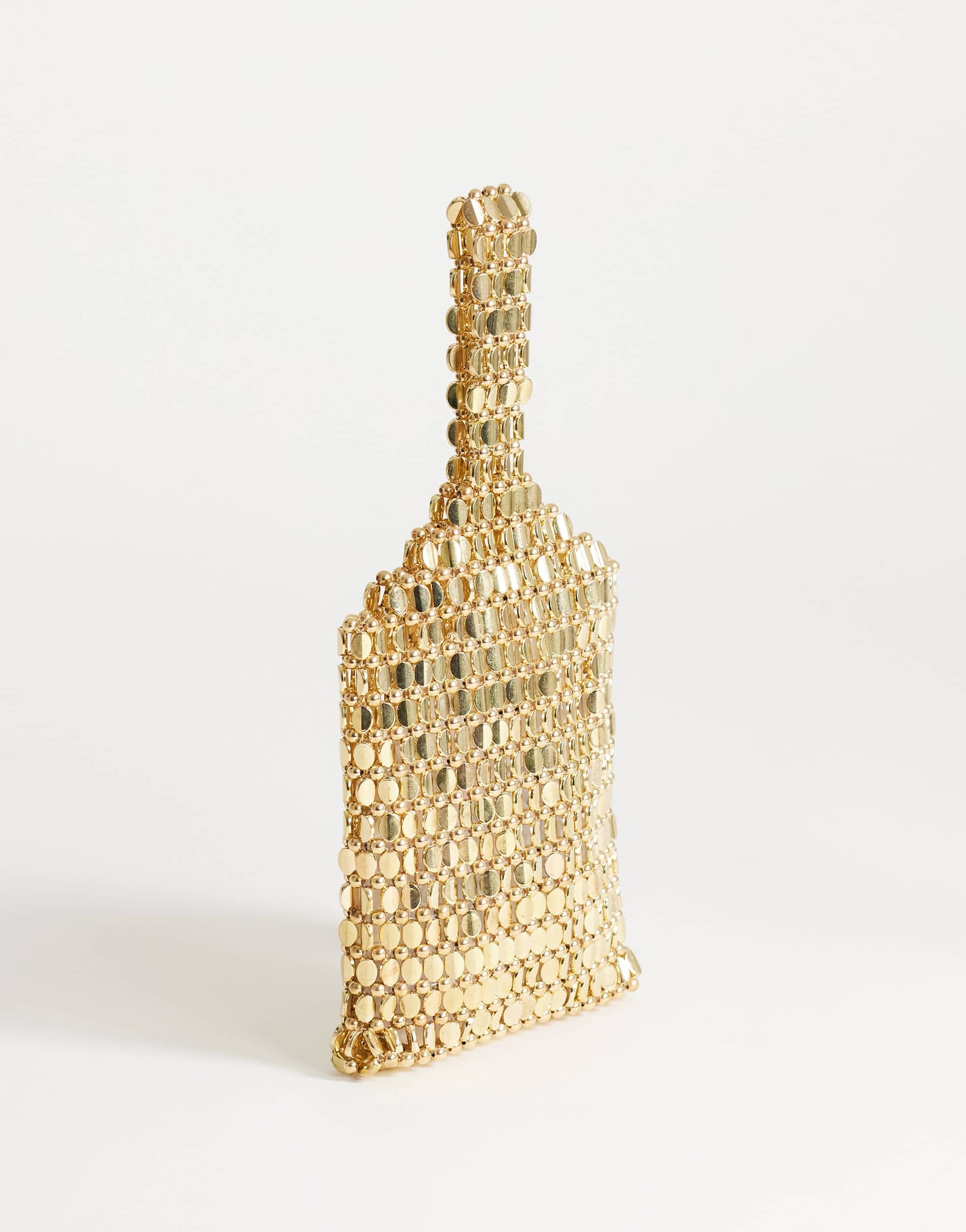 Topshop Junoe small beaded wristlet grab bag in gold