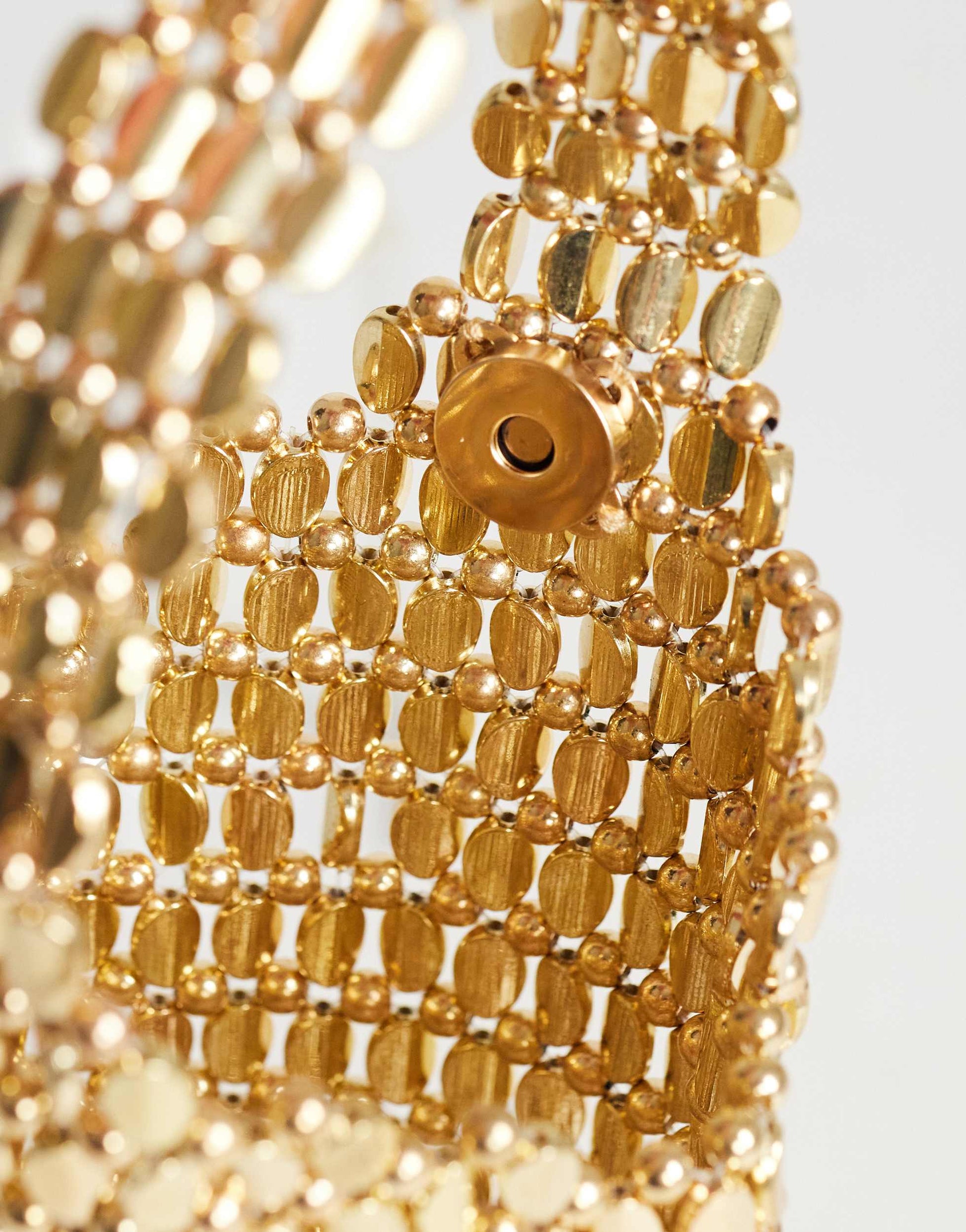 Topshop Junoe small beaded wristlet grab bag in gold