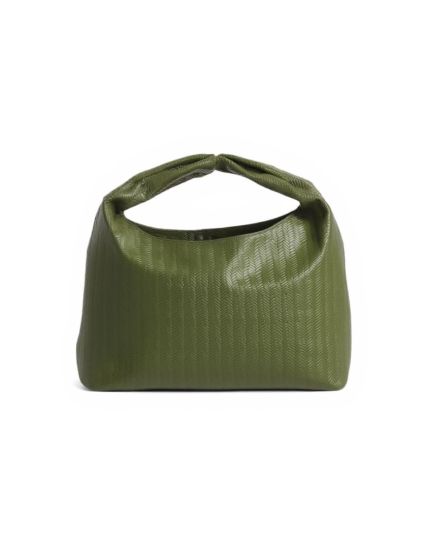 Topshop Savan woven small shoulder bag in green