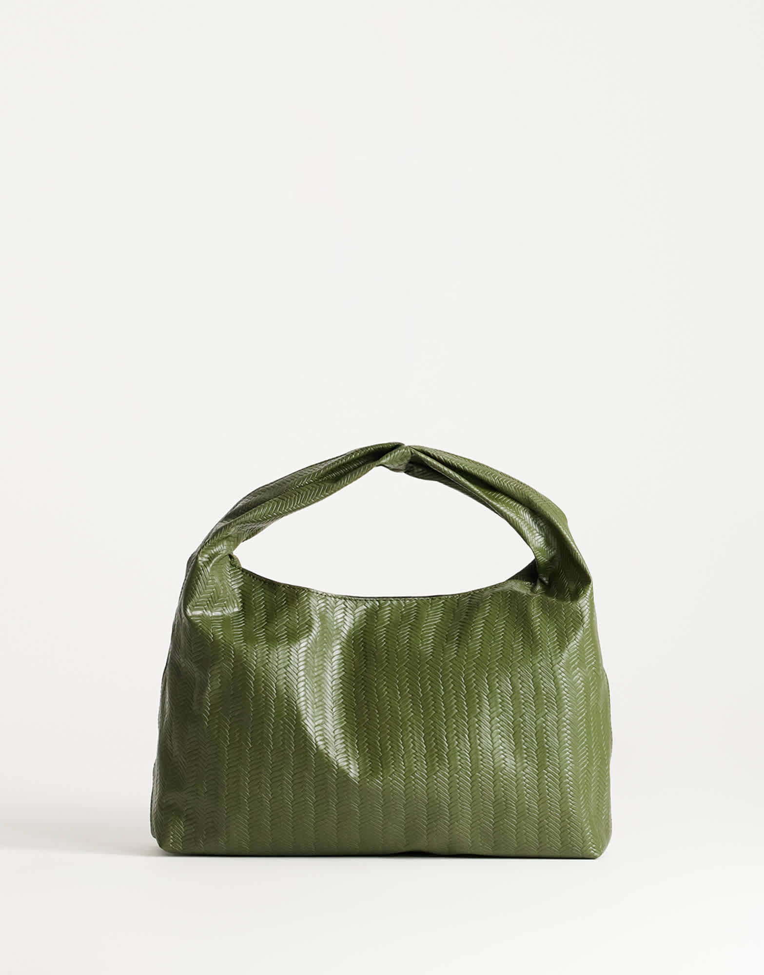 Topshop Savan woven small shoulder bag in green