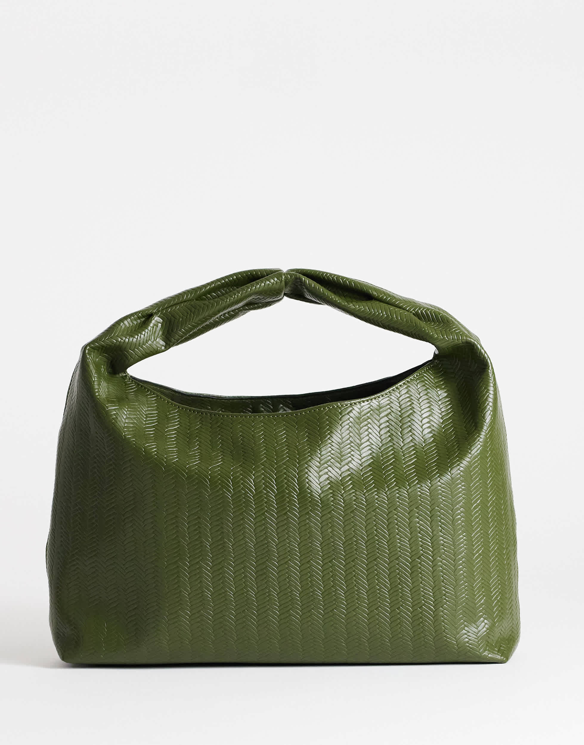 Topshop Savan woven small shoulder bag in green