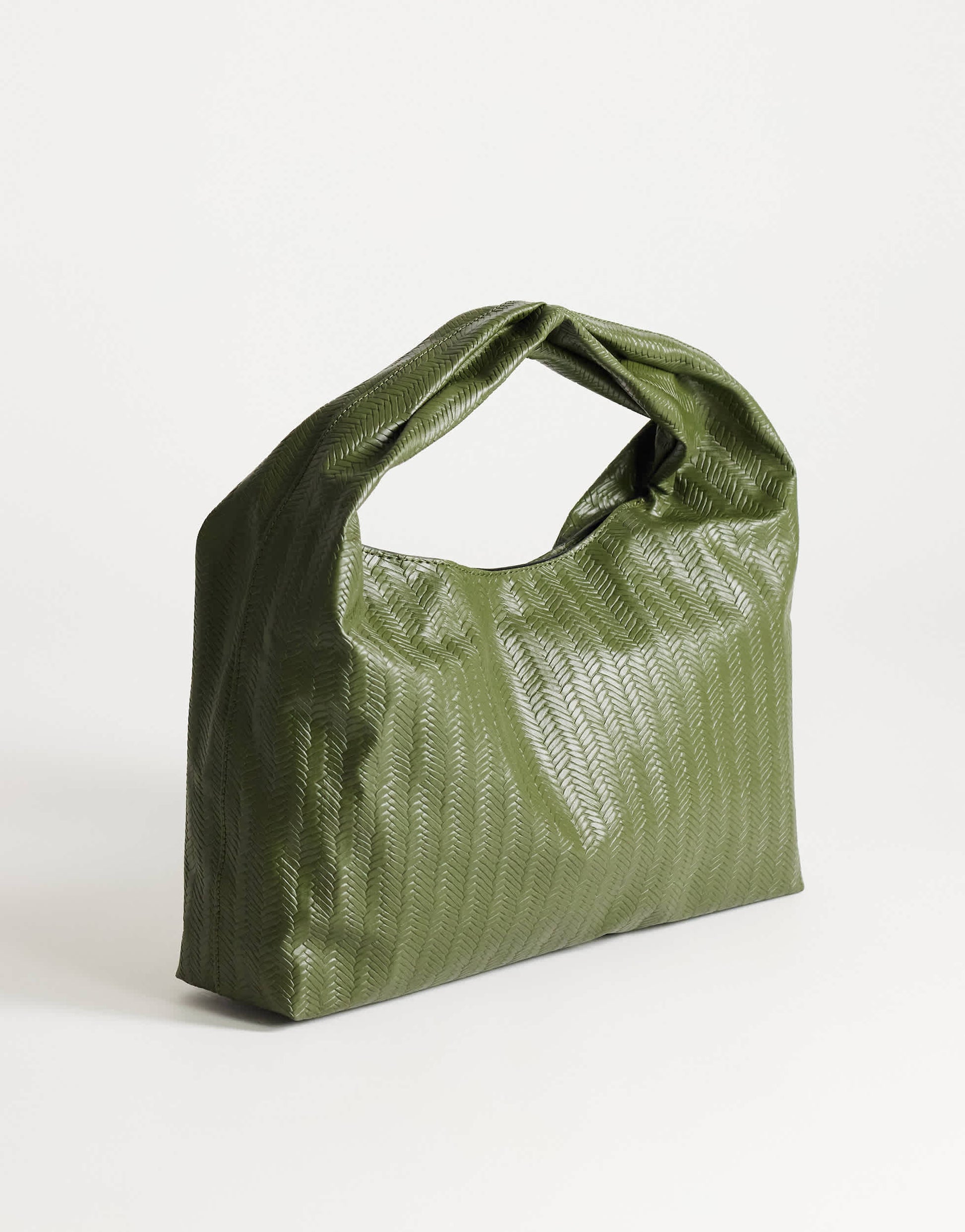Topshop Savan woven small shoulder bag in green