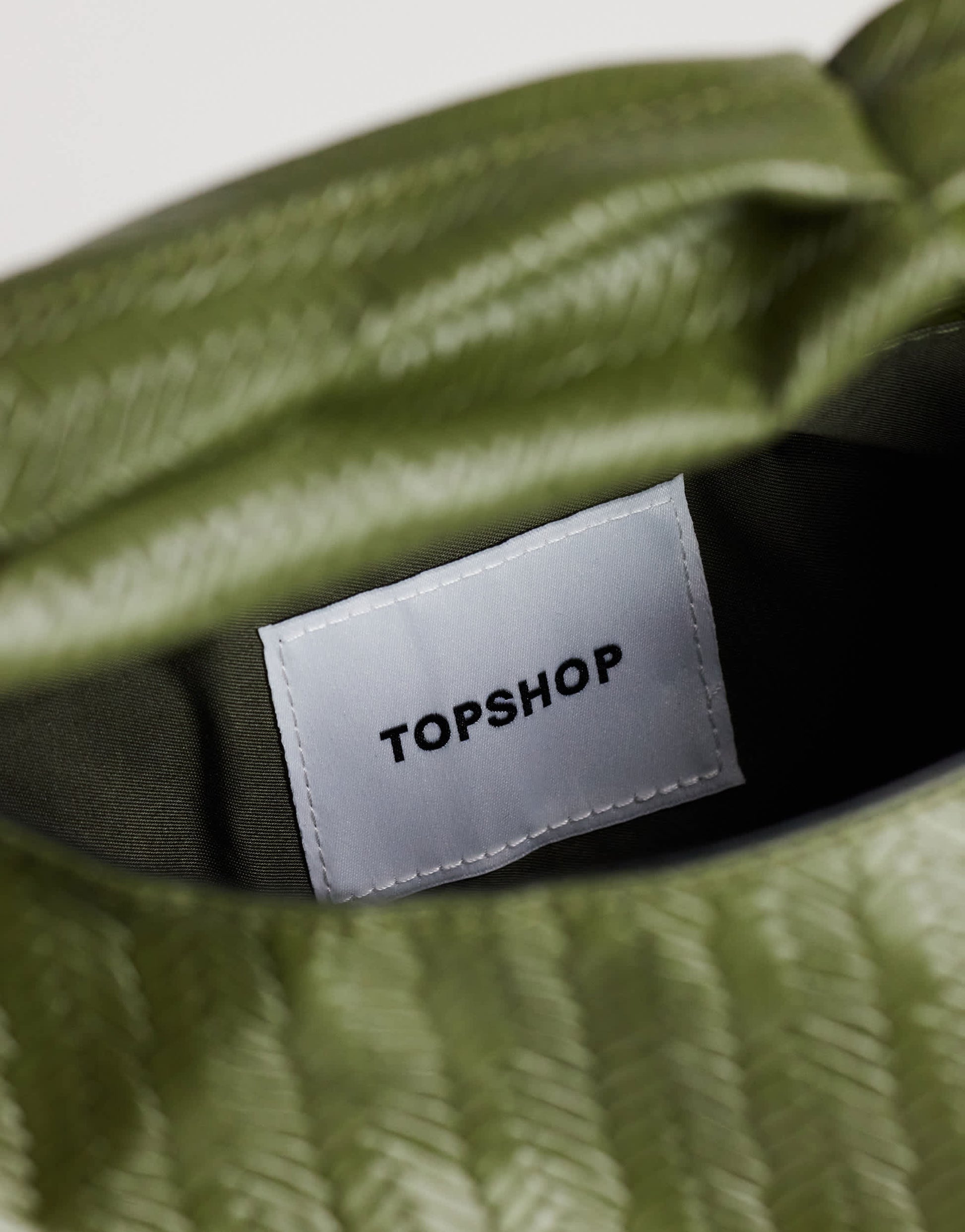 Topshop Savan woven small shoulder bag in green