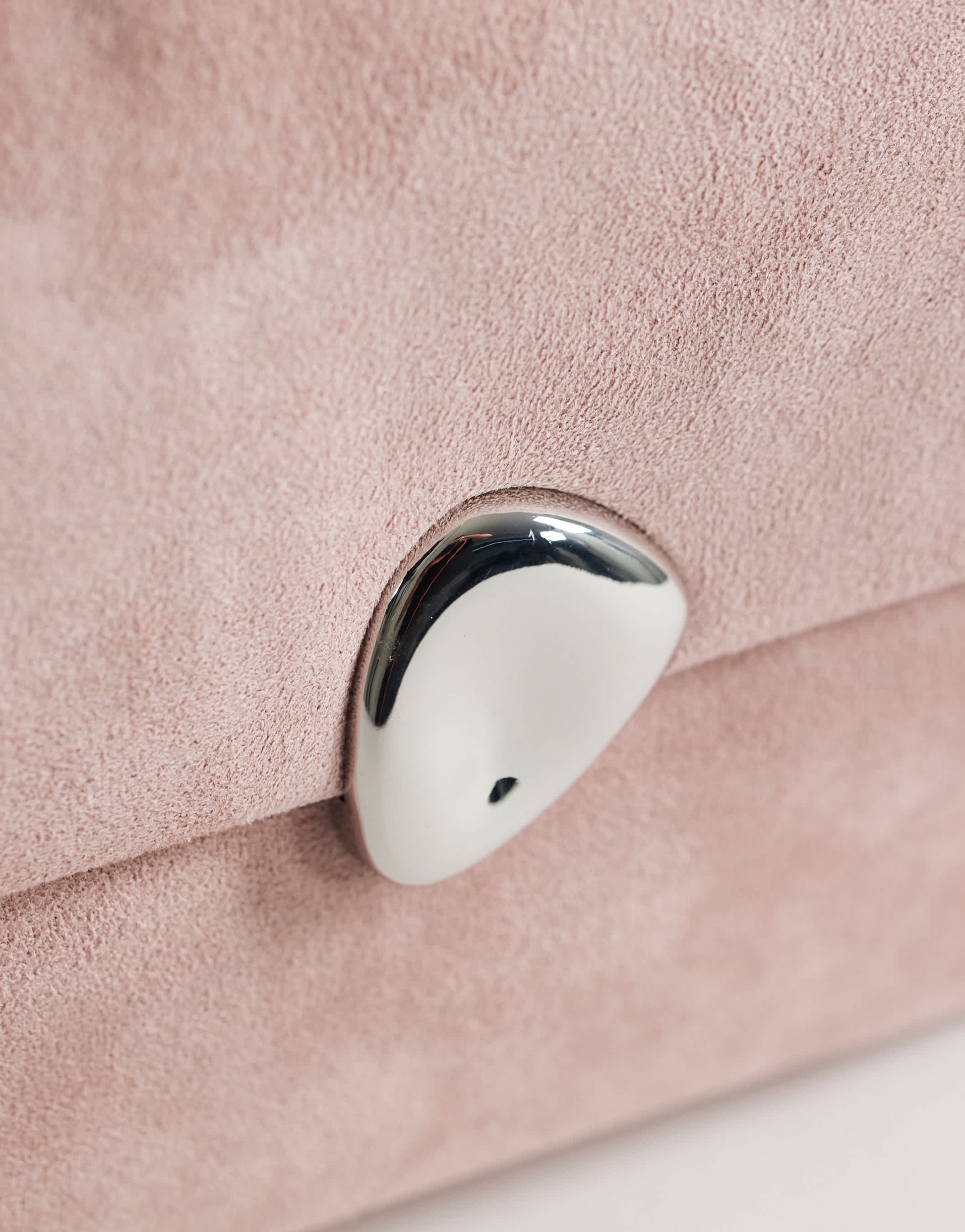 Topshop Gaia oversized suedette clutch bag with hardware in light pink