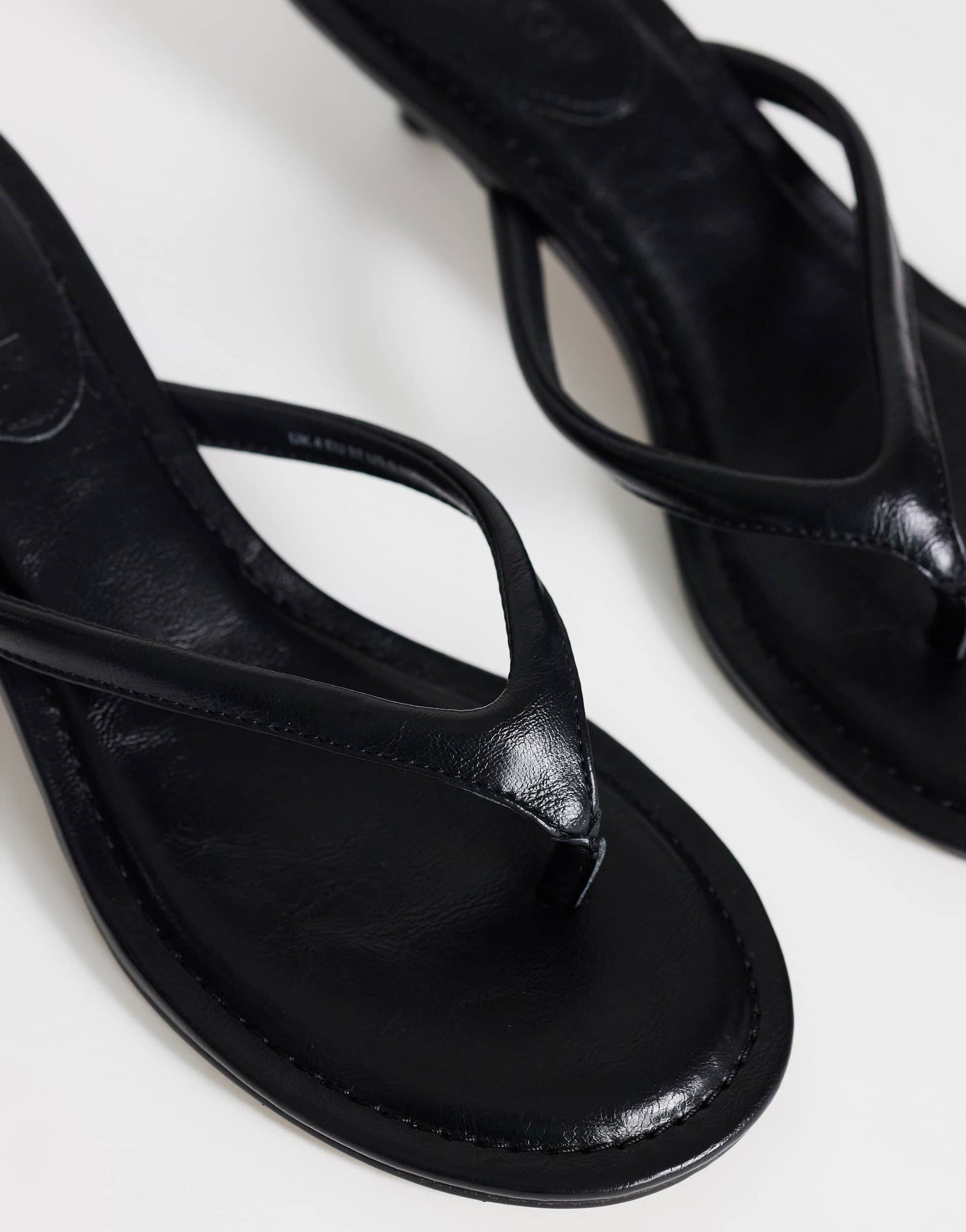 Topshop Axel toe thong mid heel sandal in black