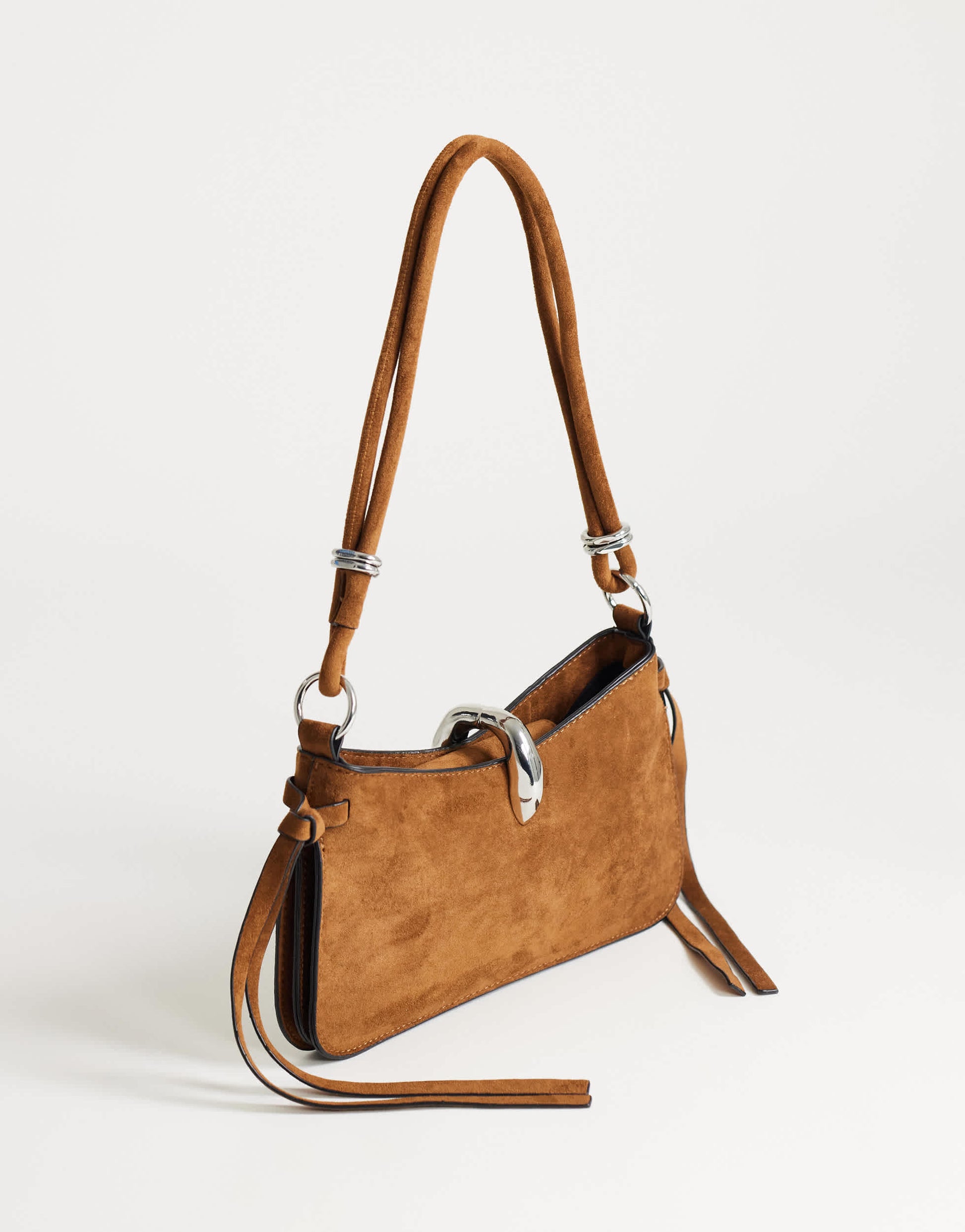 Topshop Sansa small shoulder bag with hardware in tan