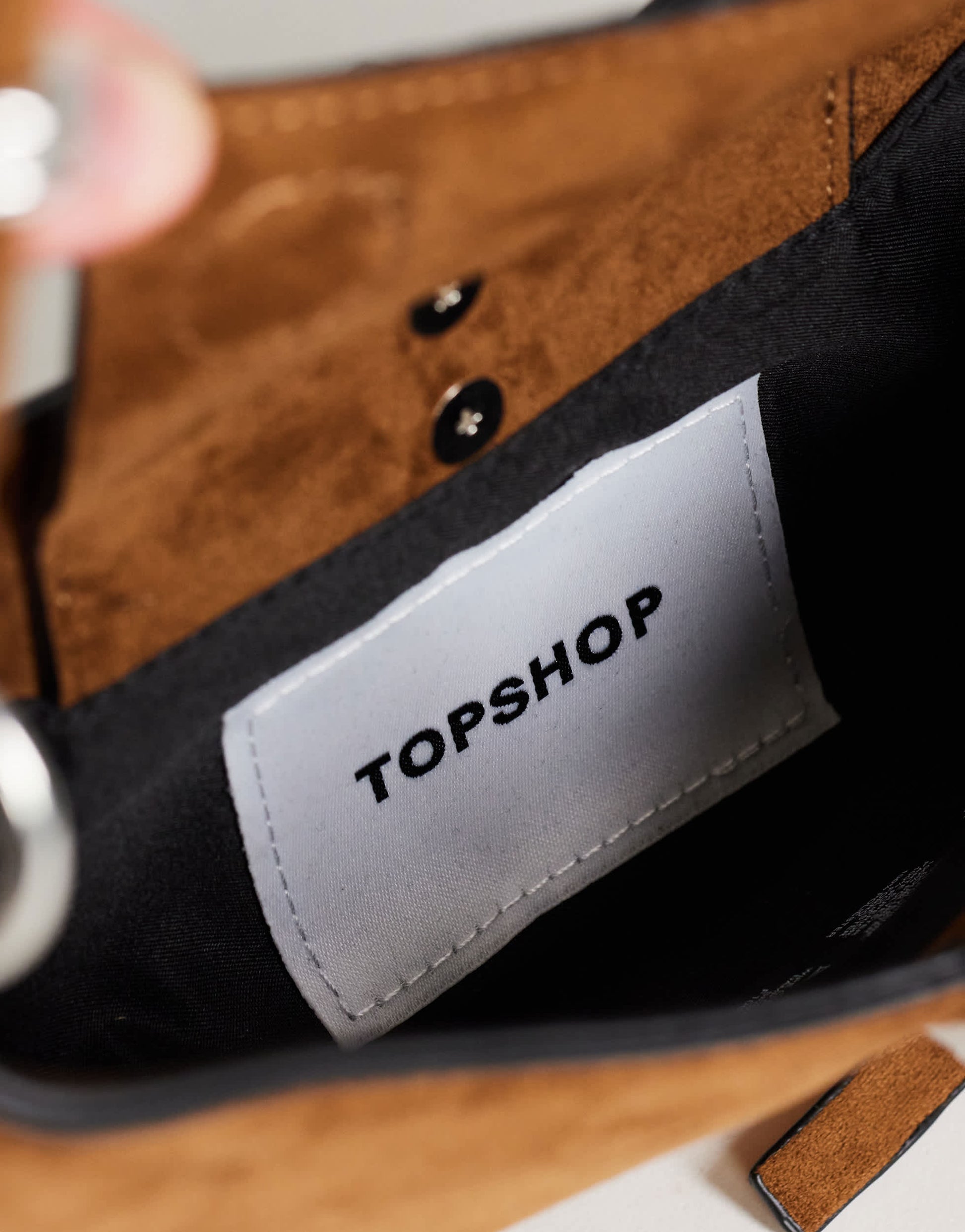 Topshop Sansa small shoulder bag with hardware in tan