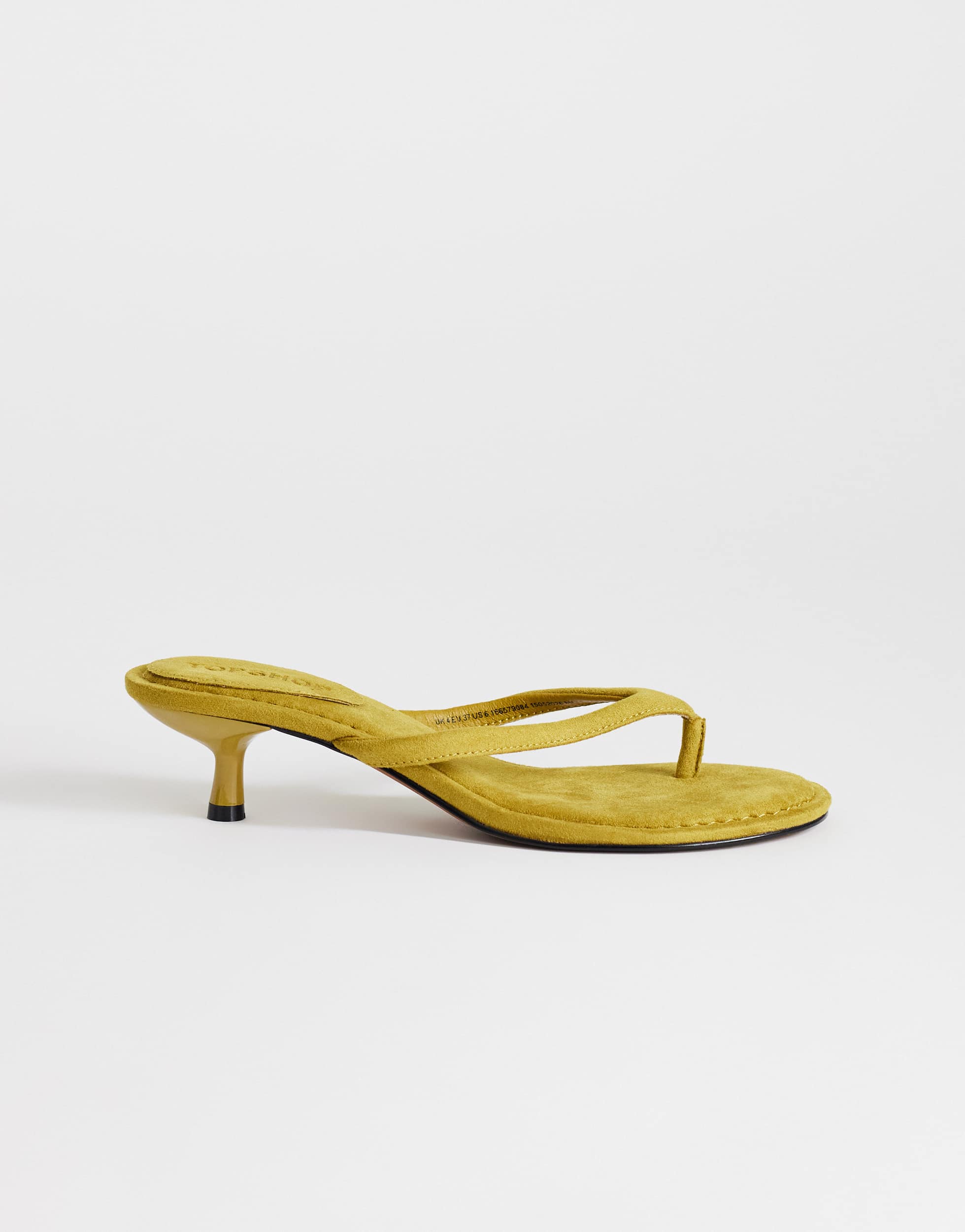 Topshop Axel toe thong mid heel sandal in olive