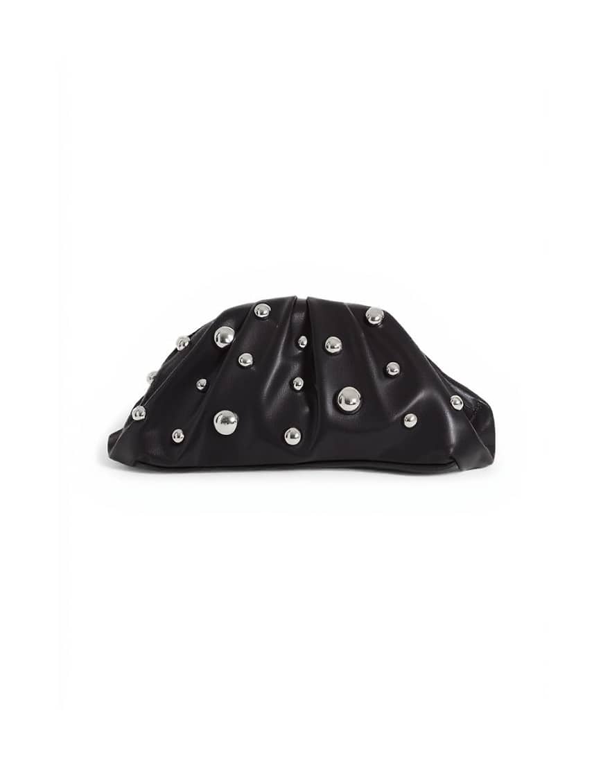 Topshop Josephine small studded clutch bag in black