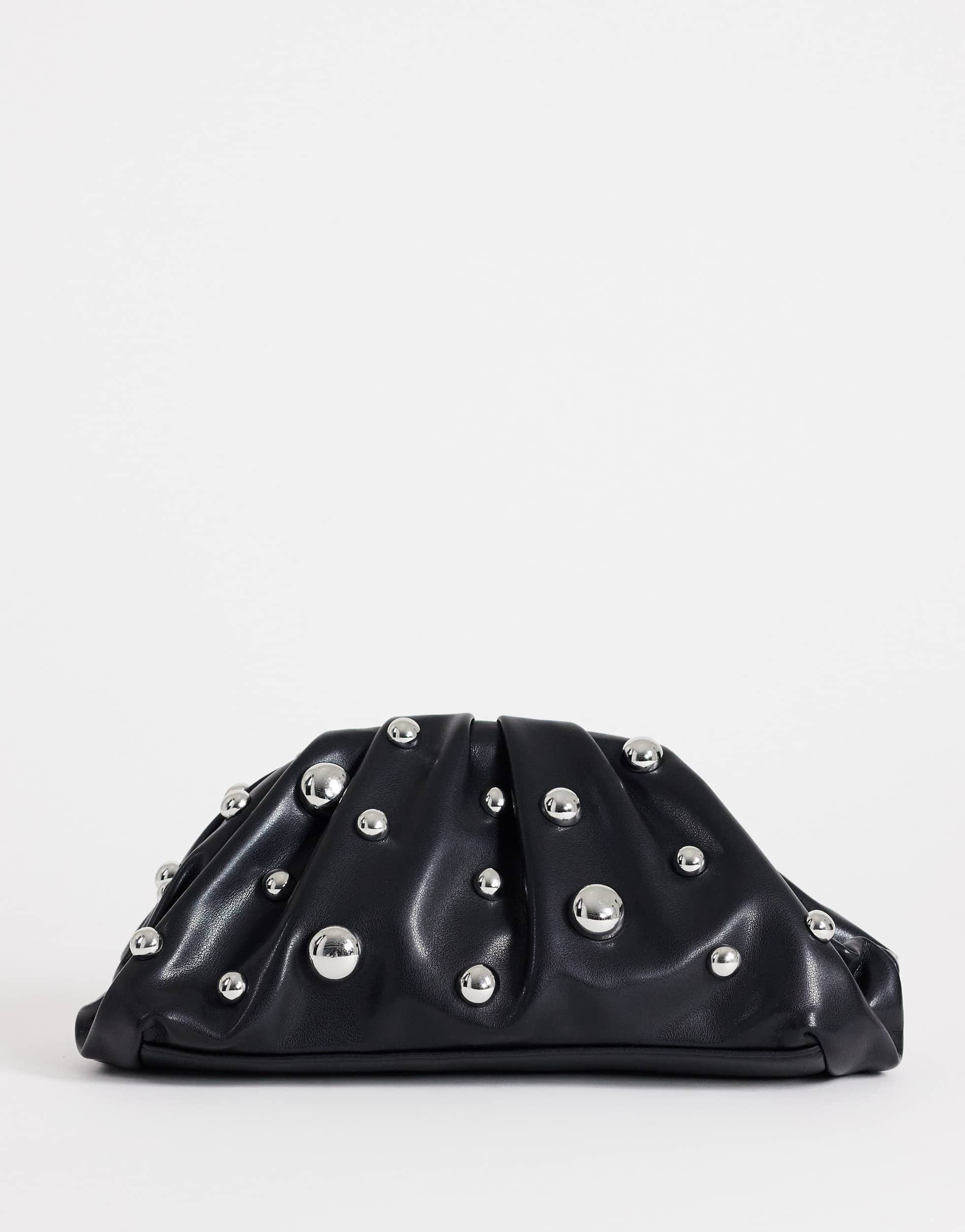 Topshop Josephine small studded clutch bag in black