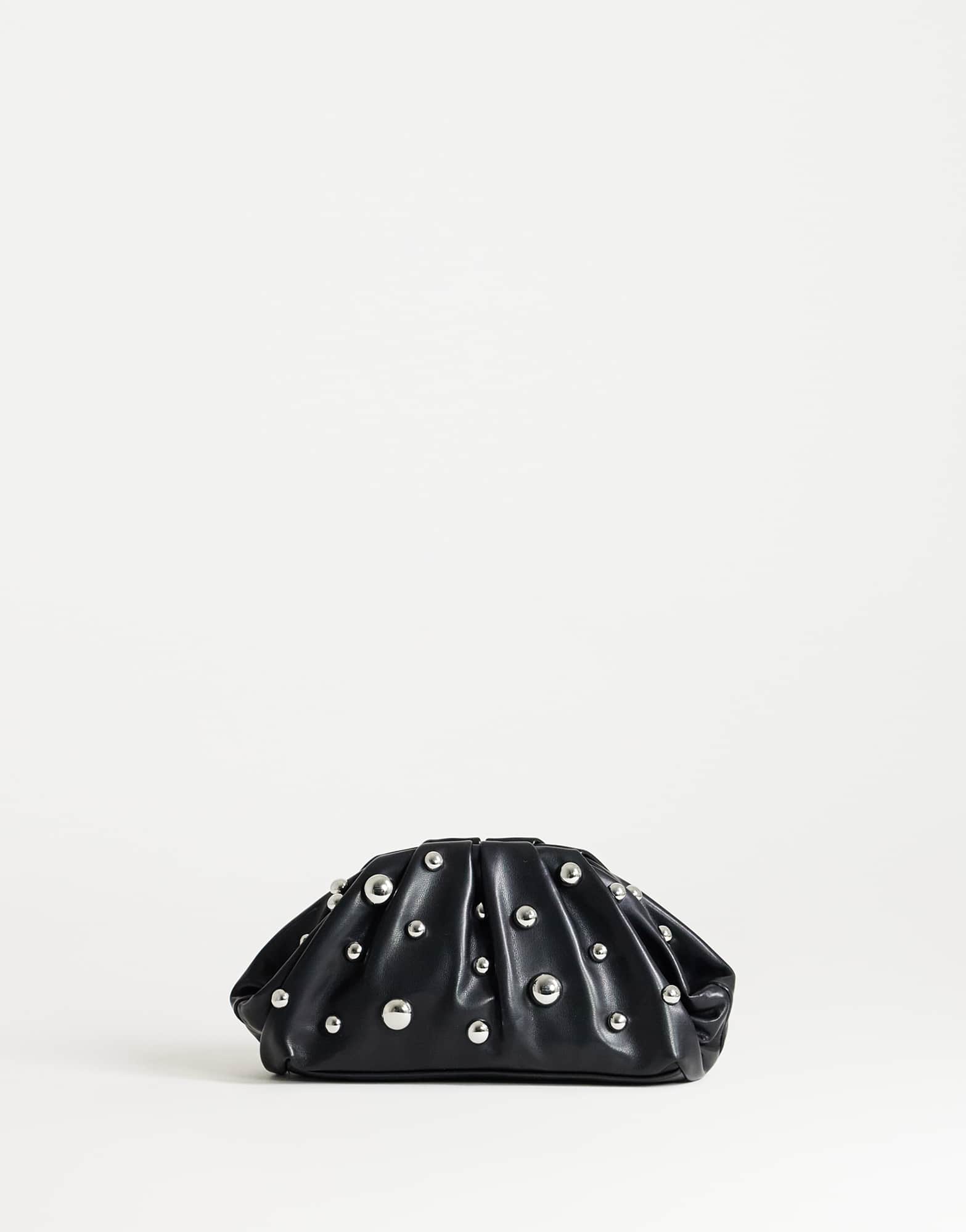 Topshop Josephine small studded clutch bag in black