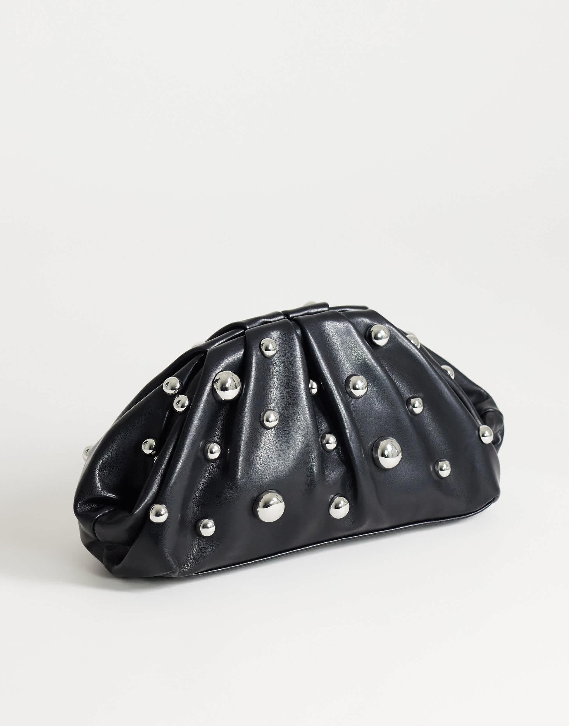 Topshop Josephine small studded clutch bag in black