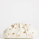 Topshop Josephine small studded clutch bag in off white
