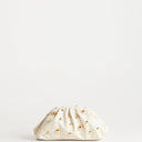 Topshop Josephine small studded clutch bag in off white