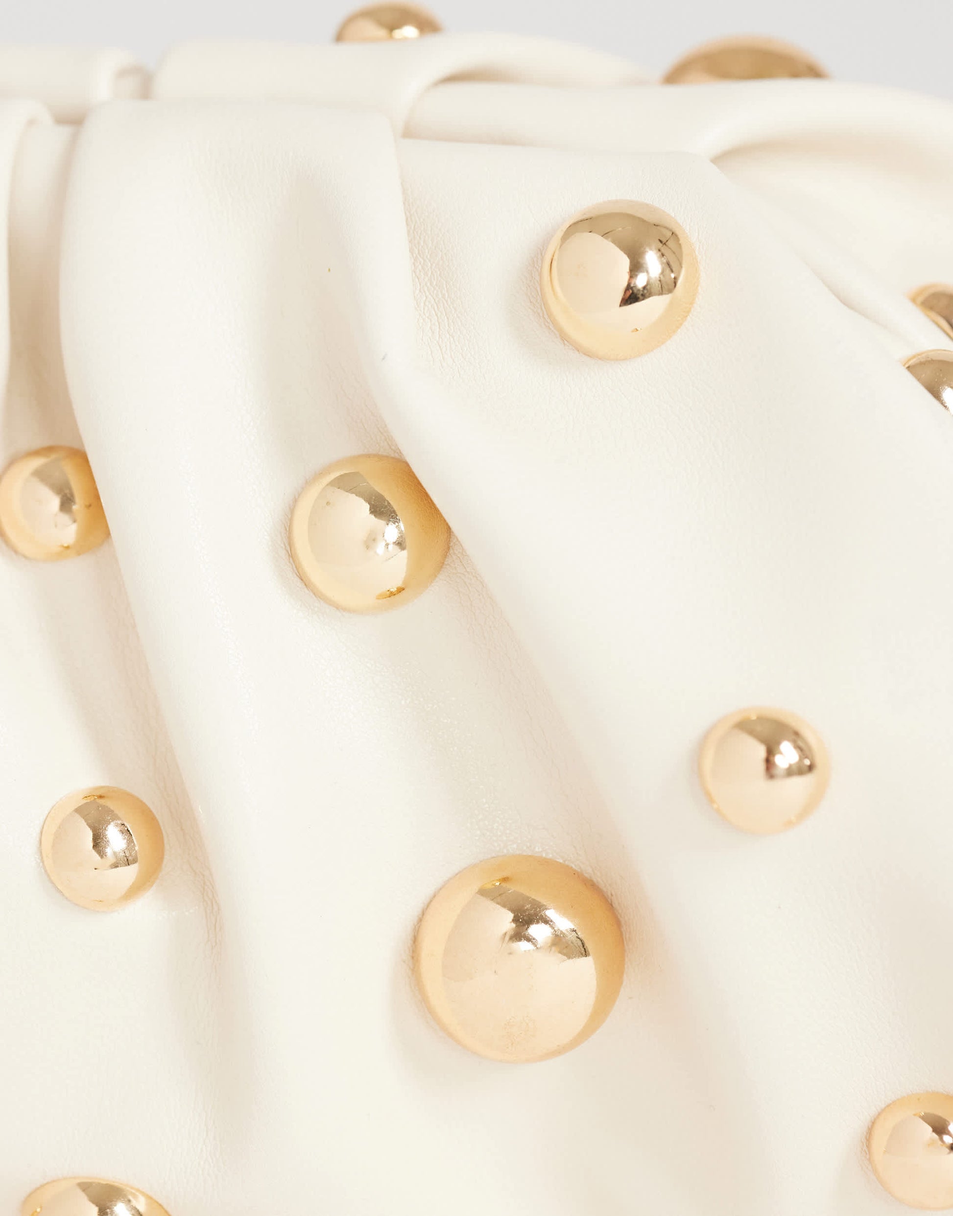 Topshop Josephine small studded clutch bag in off white