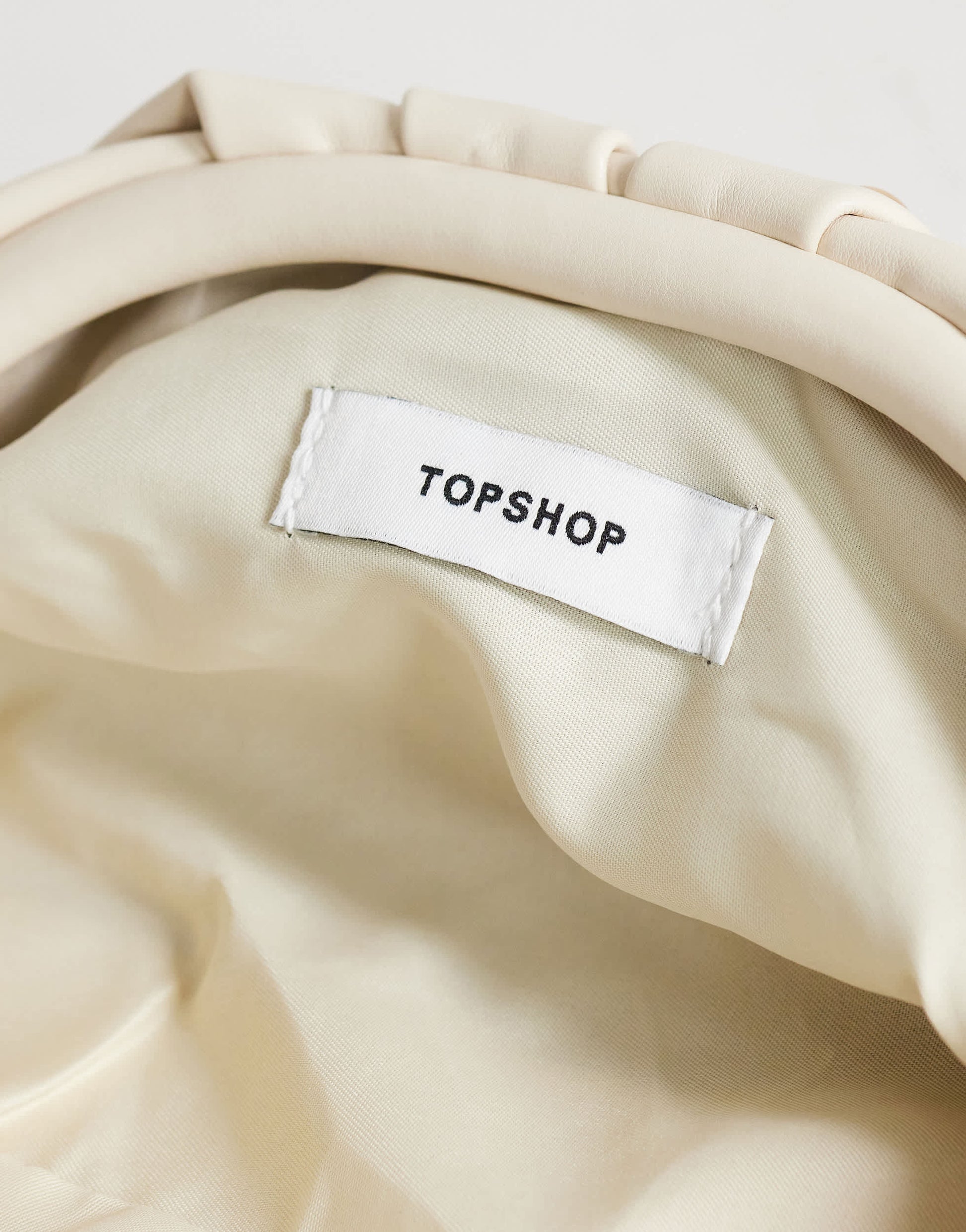 Topshop Josephine small studded clutch bag in off white
