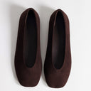 Topshop Duke faux suede chiselled ballet flat in chocolate