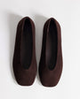 Topshop Duke faux suede chiselled ballet flat in chocolate
