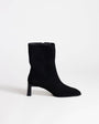Topshop Kali real suede heeled ankle boot in black