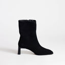 Topshop Kali real suede heeled ankle boot in black