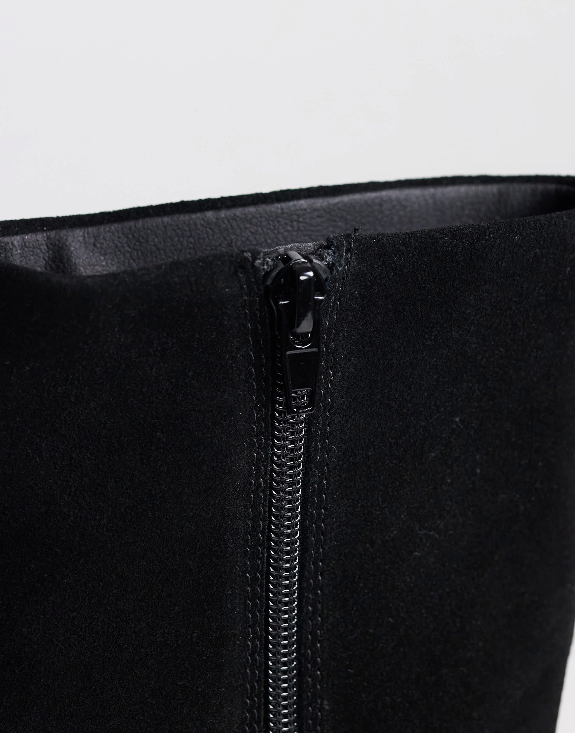 Topshop Kali real suede heeled ankle boot in black