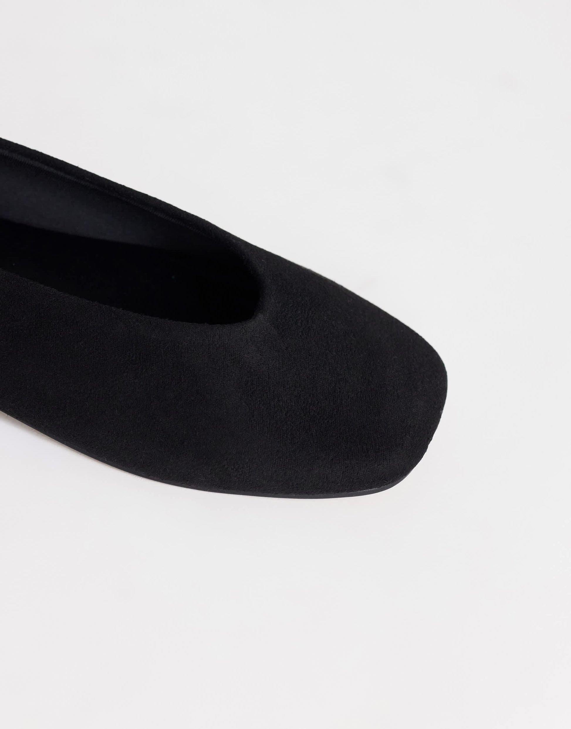 Topshop Duke faux suede chiselled ballet flat in black